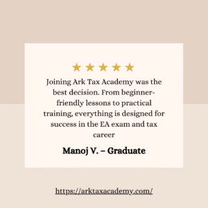 Enrolled Agent Course brown and orange modern customer testimonial reviews instagram post (4)