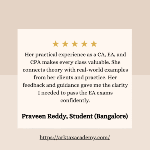 Enrolled Agent Course brown and orange modern customer testimonial reviews instagram post (5)